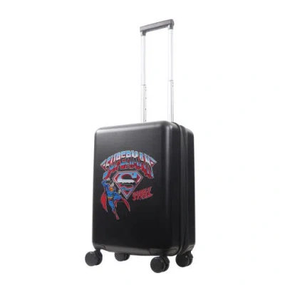 Ful Superman "man Of Steel" 22.5" Hardside Carry-on Spinner In Black