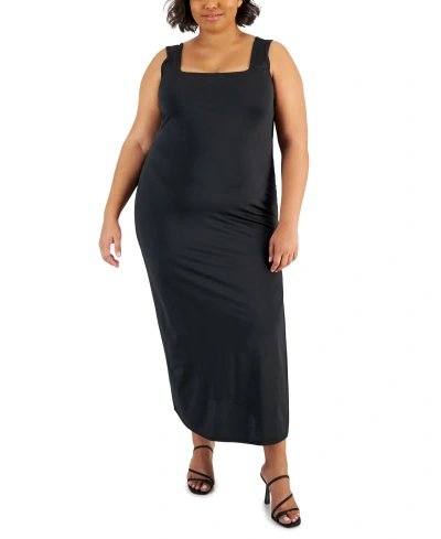 Full Circle Trends Full Cirlce Trends Trendy Plus Size Tank Maxi Dress In Black Beauty