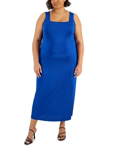 Full Circle Trends Full Cirlce Trends Trendy Plus Size Tank Maxi Dress In Royal Blue
