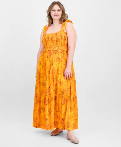Full Circle Trends Plus Size Poof Strap Square Neck Rayon Dress