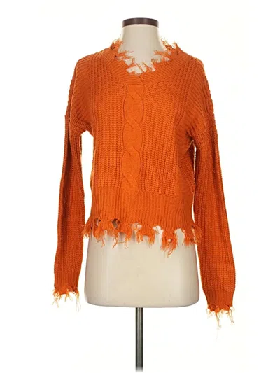 Pre-owned Full Circle Trends Pullover Sweater In Orange