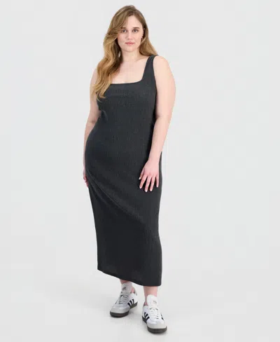 Full Circle Trends Trendy Plus Size Square-neck Maxi Dress In Multi