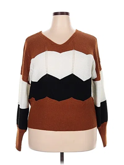 Pre-owned Full Circle Trends With Love Pullover Sweater In Brown