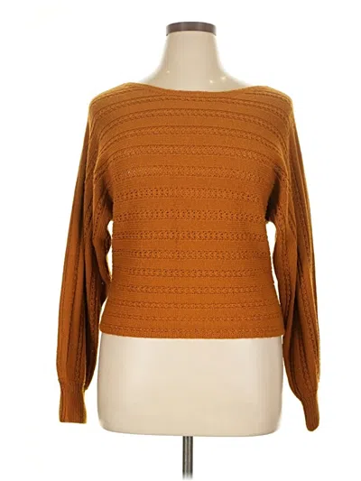Pre-owned Full Circle Trends With Love Pullover Sweater In Brown
