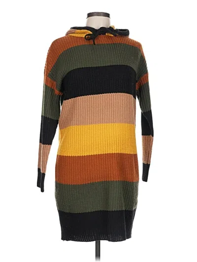 Pre-owned Full Circle Trends With Love Pullover Sweater In Brown