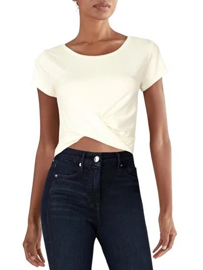 Full Circle Trends Womens Twist Short Sleeves T-shirt In Beige