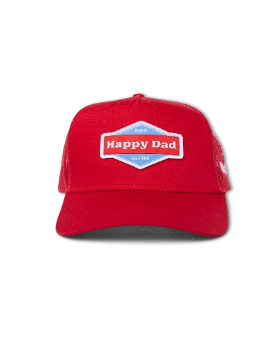 Pre-owned Full Send Happy Dad Trucker Hat In Red
