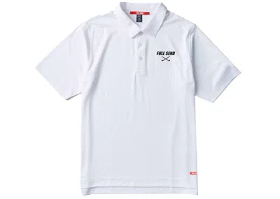 Pre-owned Full Send Men's  Albatross Golf Polo Shirt In White