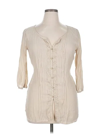 Pre-owned Full Tilt 3/4 Sleeve Blouse In White