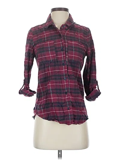 Pre-owned Full Tilt 3/4 Sleeve Button Down Shirt In Burgundy