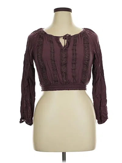 Pre-owned Full Tilt 3/4 Sleeve T-shirt In Burgundy