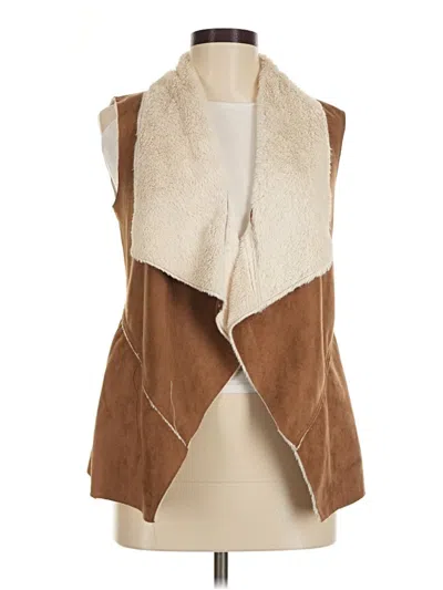 Pre-owned Full Tilt Faux Fur Vest In Brown