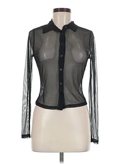 Pre-owned Full Tilt Long Sleeve Blouse In Black