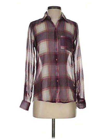 Pre-owned Full Tilt Long Sleeve Blouse In Burgundy