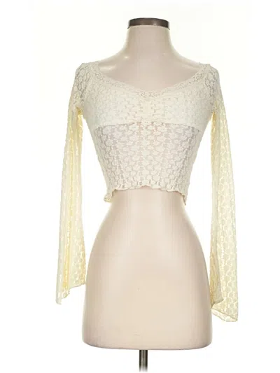 Pre-owned Full Tilt Long Sleeve Blouse In Ivory