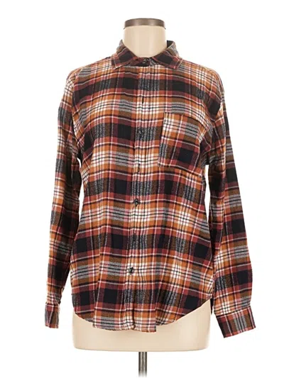 Pre-owned Full Tilt Long Sleeve Button Down Shirt In Brown
