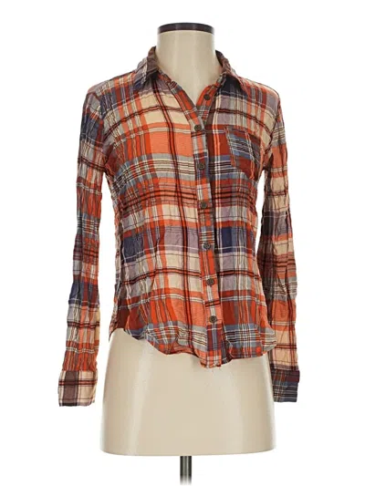 Pre-owned Full Tilt Long Sleeve Button Down Shirt In Orange