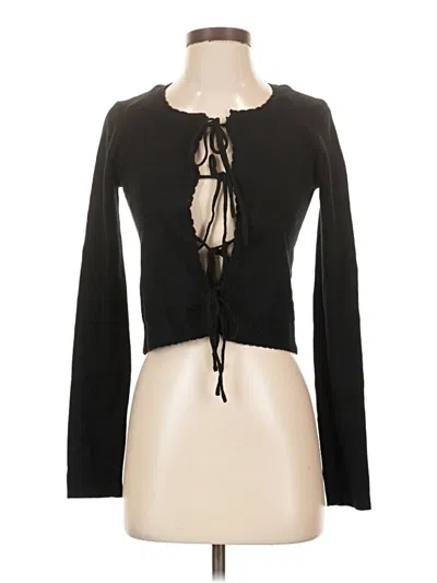 Pre-owned Full Tilt Long Sleeve Top Black Keyhole Neckline Tops