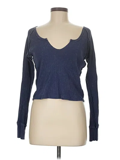 Pre-owned Full Tilt Long Sleeve Top Blue Sweetheart Neckline Tops