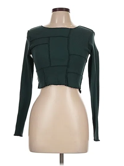 Pre-owned Full Tilt Long Sleeve Top Green Square Neckline Tops