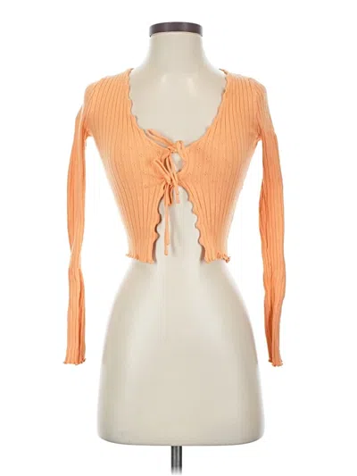 Pre-owned Full Tilt Long Sleeve Top Orange Sweetheart Neckline Tops