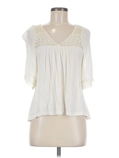 Pre-owned Full Tilt Short Sleeve Blouse In Ivory