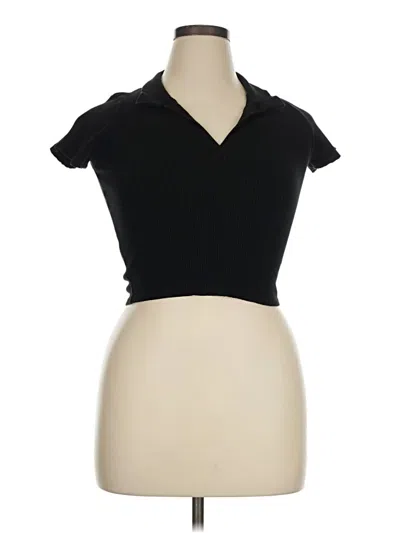Pre-owned Full Tilt Short Sleeve Top Black Cowl Neck Tops