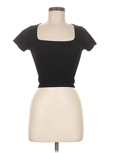 Pre-owned Full Tilt Short Sleeve Top Black Square Neckline Tops
