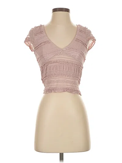Pre-owned Full Tilt Short Sleeve Top Pink Sweetheart Neckline Tops