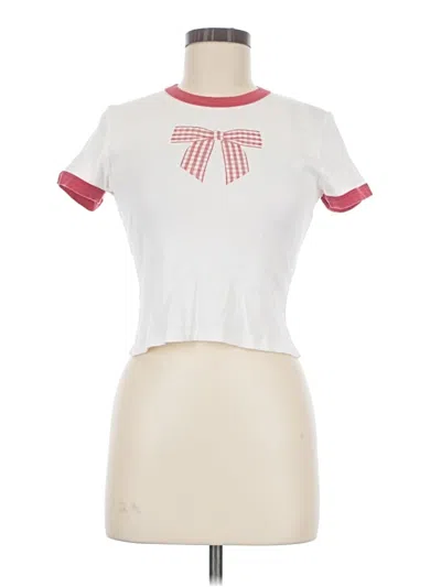 Pre-owned Full Tilt Short Sleeve Top White Keyhole Neckline Tops