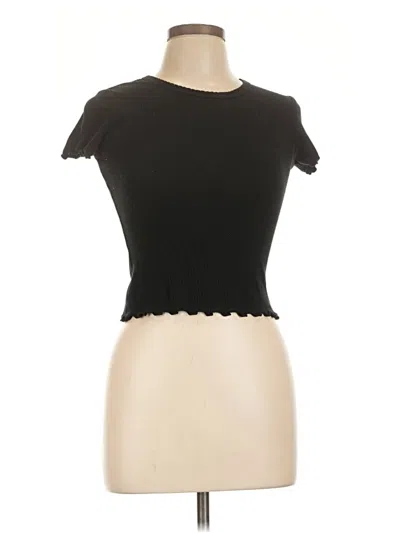 Pre-owned Full Tilt Short Sleeve Turtleneck In Black