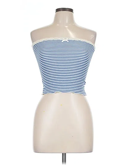 Pre-owned Full Tilt Sleeveless Top Blue Strapless Neckline Tops