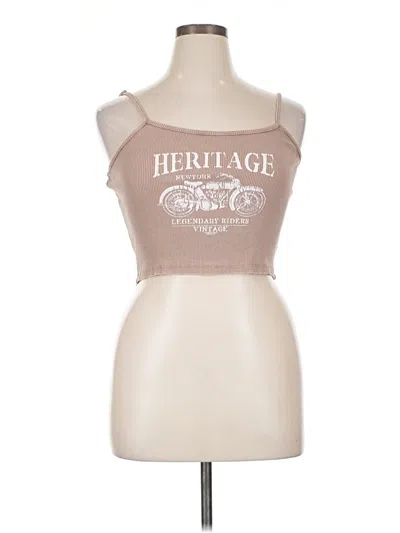 Pre-owned Full Tilt Sleeveless Top Brown Halter Neckline Tops