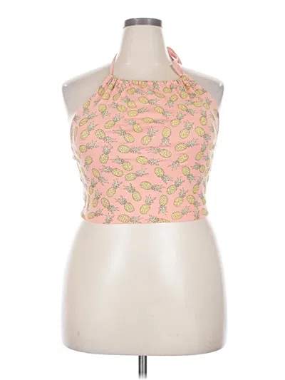 Pre-owned Full Tilt Tank Top Pink Halter Neckline Tops