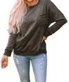 Full Time Purchase Acid Wash Pullover Sweatshirt In Antique Grey In Multi