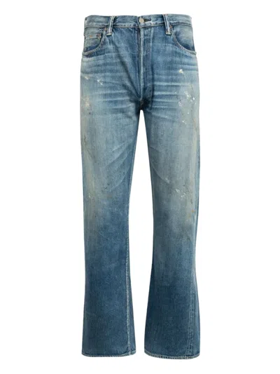 Fullcount 1937 Splatter Distressed Jeans In Blue