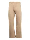 Fullcount Flat Cotton Trousers In Metallic