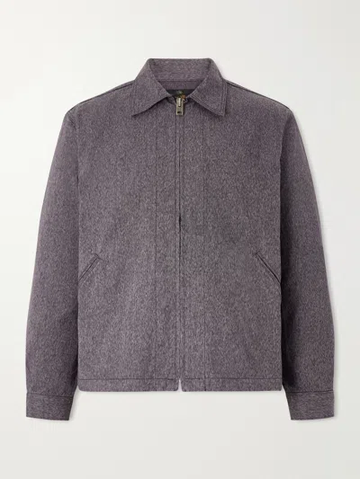Fullcount Mock Twist Denim Zip-up Jacket In Purple