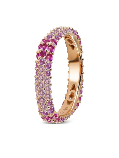 Fullord 18k Rose Gold Eternity Diamond Ring In Pink