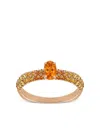 Fullord 18k Rose Gold Eternity Diamonds And Sapphire Ring In Gold