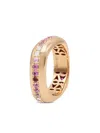 Fullord 18k Rose Gold Ghost Belt Diamond And Pink Sapphire Ring In Gold