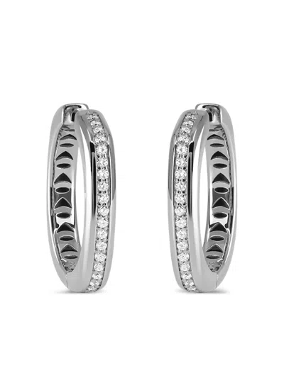 Fullord 18k White Gold White Gold Diamond Belt Earrings In Silver