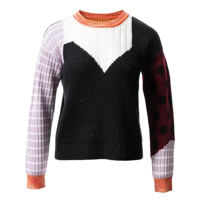 Fully Fashioning Women's Black / Red  Keller Sweater - Red Black & Yellow In Black/red