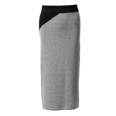 Fully Fashioning Iva Knit Skirt In Black/white
