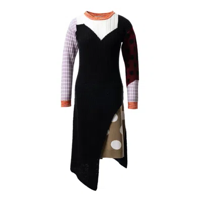 Fully Fashioning Keren Midi Dress In Black/white