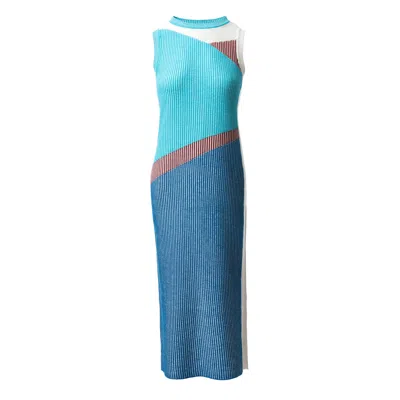 Fully Fashioning Women's Blue / White / Red  Ines Maxi Dress - Blue White & Red In Blue/white/red