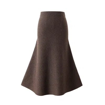 Fully Fashioning Women's Brown Efea Flared Cashmere Skirt