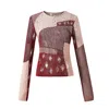 Fully Fashioning Women's Brown / Red / Pink Razel Pullover In Brown/red/pink