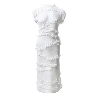 Fully Fashioning Women's  Halle Layered Midi Dress - White