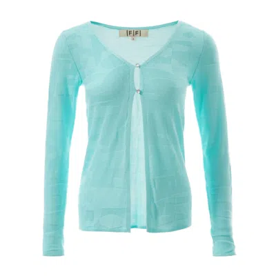 Fully Fashioning Women's  Victoria Geometric Jacquard Knit Cardigan - Light Grass Green